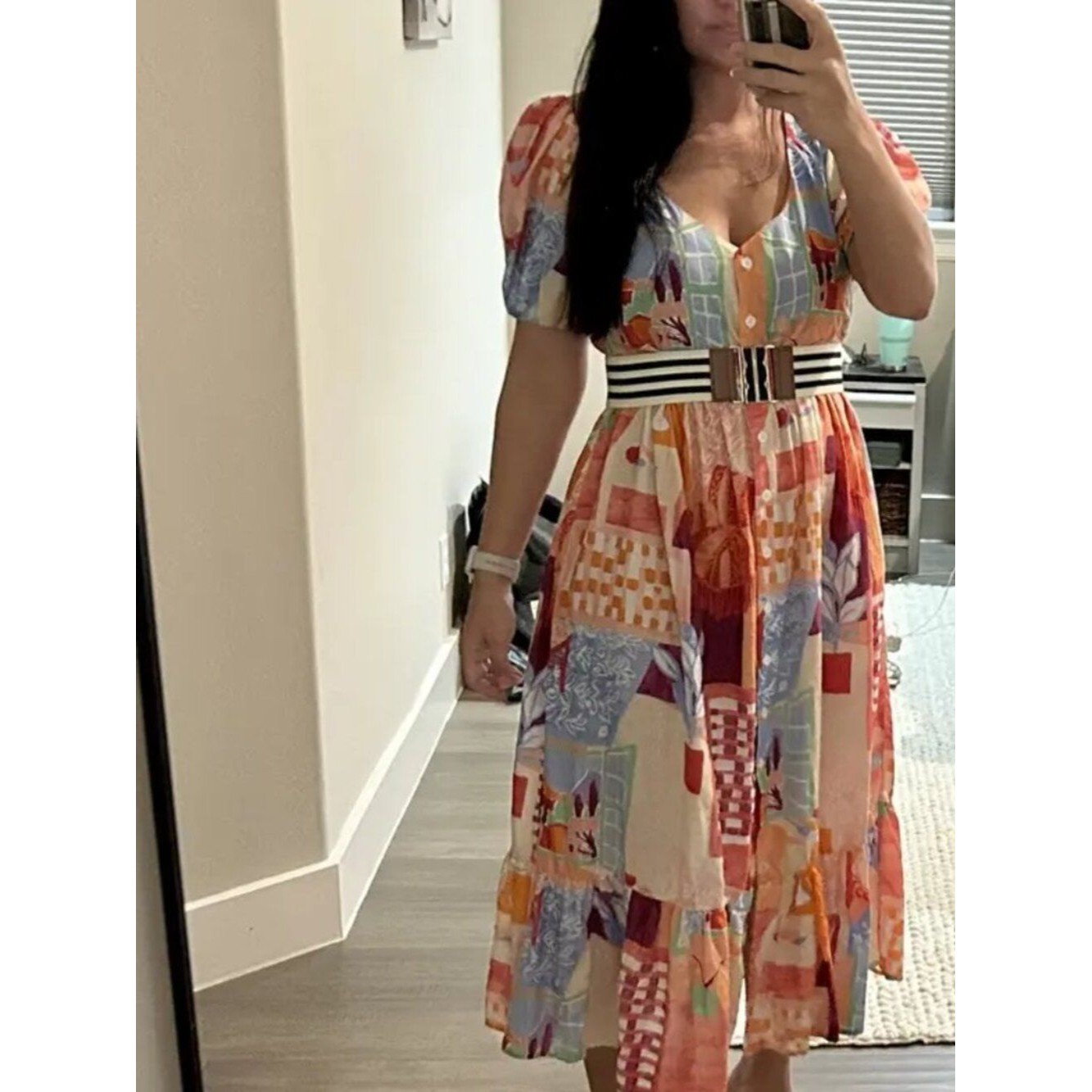 Untitled In Motion Caleo Maxi Dress In Room With A View Print Tropical Shift M — image 7 of 7